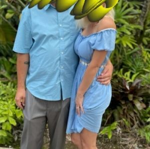 Blue dress with shells